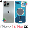 iPhone 16 Plus 5G 2024 A3290 - TAPA TRASERA COMPATIBLE CON LOGO + LENTE + IMAN - titanio blanco