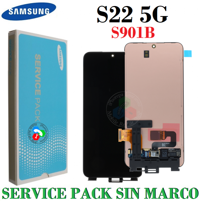 Samsung S22 5G 2022 S901 S901B S901 - Pantalla Service Pack SIN MARCO