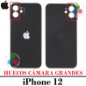 iPhone 12 - TAPA TRASERA HUECO GRANDE CON LOGO - NEGRO