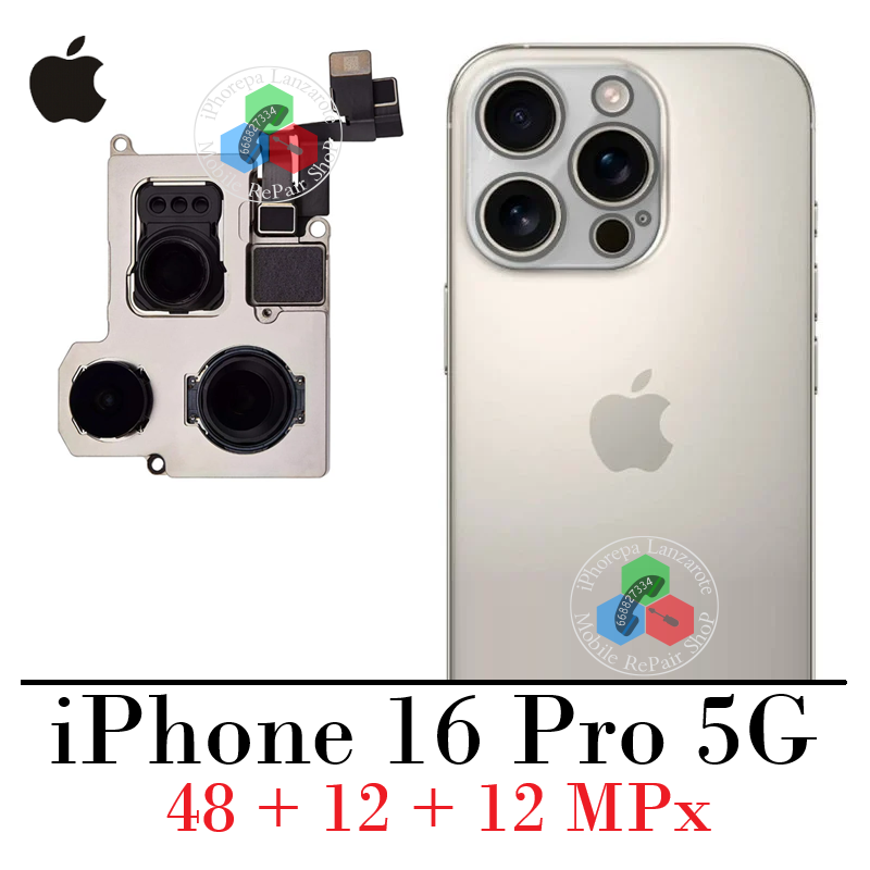 iPhone 16 Pro 5G 2024 A3293 Set - camara principal original refurbished - 40Mpx + 48 Mpx + 12 Mpx