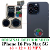iPhone 16 Pro Max 5G 2024 A3296 Set - camara principal original refurbished - 40Mpx + 48 Mpx + 12 Mpx