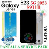 Samsung S23 5G 2023 S911B S911 - Pantalla Service Pack con marco VIOLETA