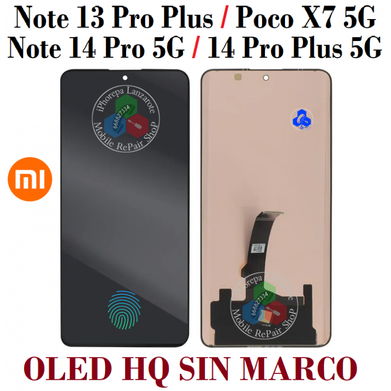 Xiaomi Redmi Note 13 Pro Plus 5G / Note 14 Pro 5G / Note 14 pro Plus 5G / poco x7 5g - PANTALLA calidad oled hq SIN Marco