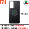 Xiaomi Mi 12T 5G 2022 22071212AG / Mi 12T Pro 5G 2022 22081212UG / Redmi k50 ultra 22081212C - tapa trasera HQ NEGRO con logo