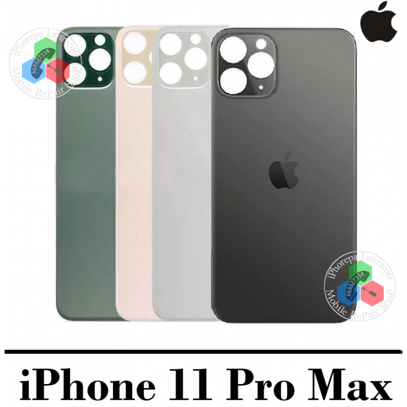 iPhone 11 PRO MAX - TAPA TRASERA DE CRISTAL BLANCO CON LOGO