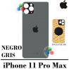 iPhone 11 PRO MAX - TAPA TRASERA DE CRISTAL GRIS CON LOGO