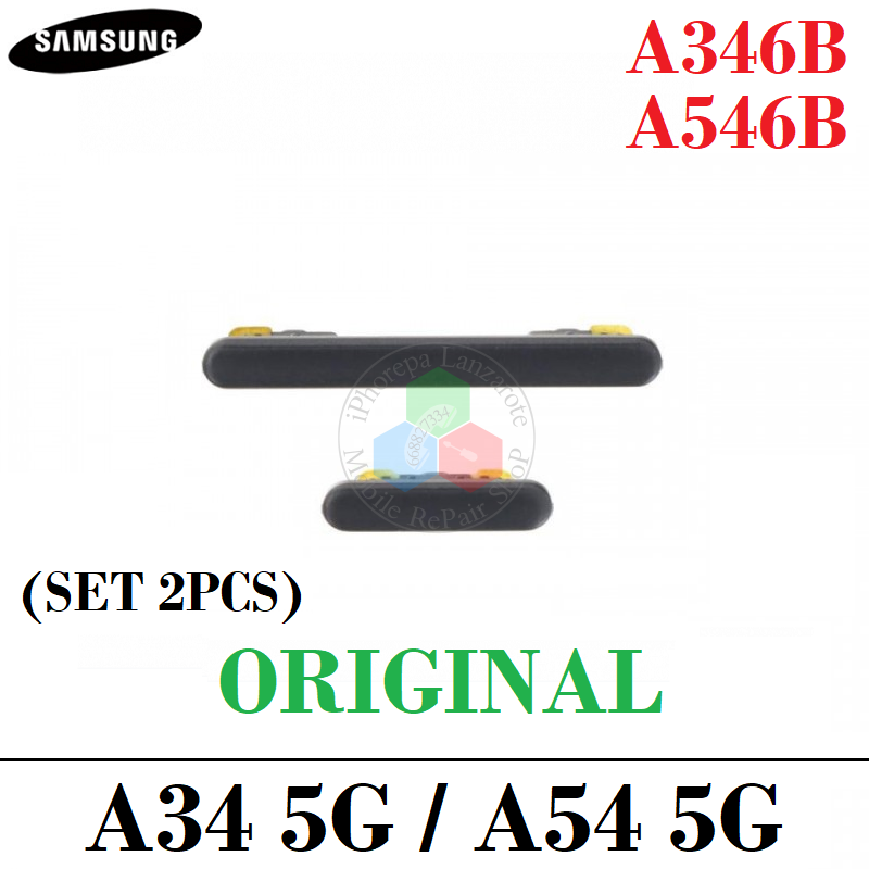 Samsung A34 5G 2023 A346B A346 / A54 5G 2023 A546B - SET 2PCS PULSADOR ENCENDIDO + VOLUMEN - ORIGINAL