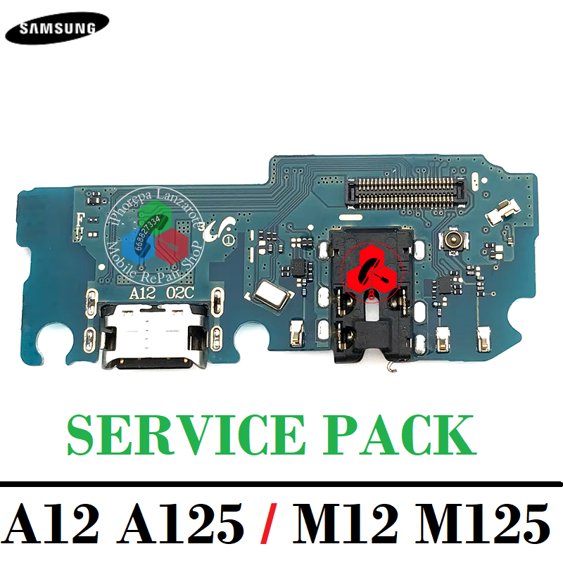 SAMSUNG A12 A125F 2020 / M12 4G M125F - PLACA DE CARGA ORIGINAL SERVICE PACK