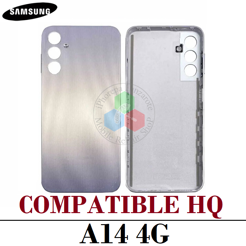 SAMSUNG A14 4G 2023 A145R A145P A145 - TAPA CARCASA - COMPATIBLE HQ CON LOGO - SILVER PLATA