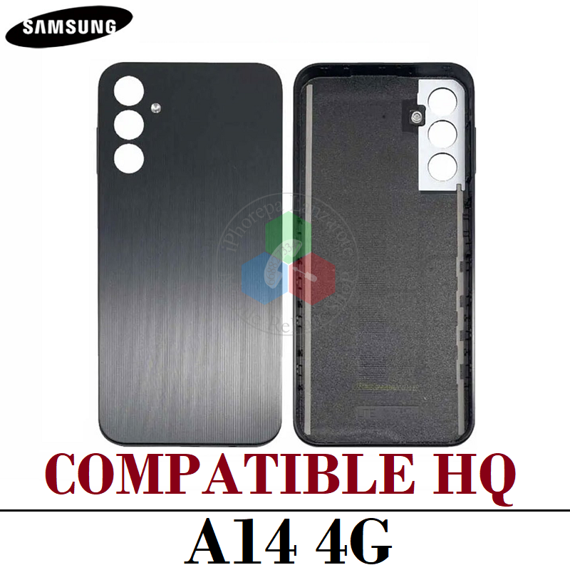 SAMSUNG A14 4G 2023 A145R A145P A145 - TAPA CARCASA - COMPATIBLE HQ CON LOGO - NEGRO