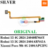 Xiaomi Redmi 13 4G 2024 / 24040RN64Y / 13 5G 2024 2404ARN45A / Poco M6 4G - Flex botón sensor de huella - ORIGINAL - Plata