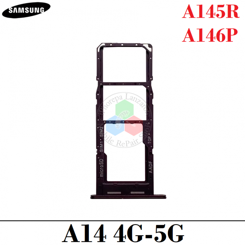 Samsung A14 4G 2023 A145R A145 / A14 5G 2023 A146P A146 - Bandeja dual sim - NEGRO