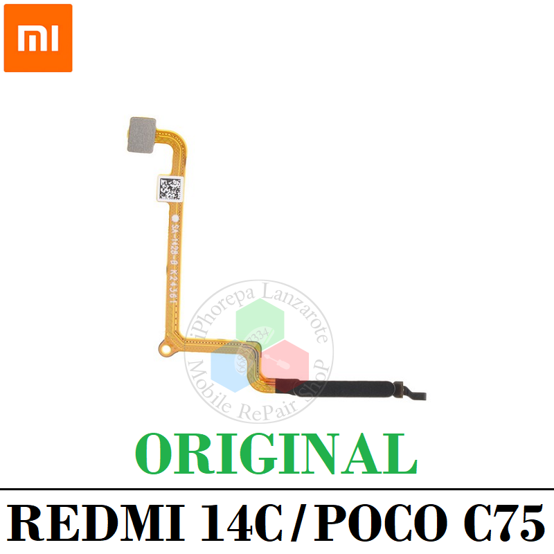 Xiaomi Redmi 14C 2411DRN47C / 2409BRN2CA / Poco C75 4G 2410FPCC5G 2024 - Flex botón sensor de huella - Negro - Original