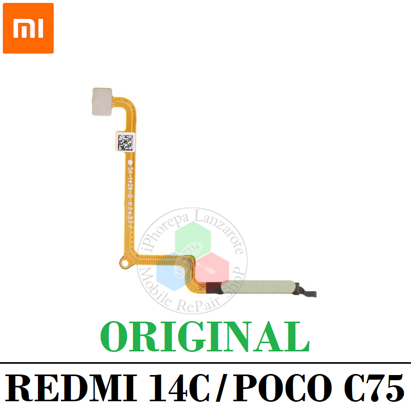Xiaomi Redmi 14C 2411DRN47C / 2409BRN2CA / Poco C75 4G 2410FPCC5G 2024 - Flex botón sensor de huella - Verde - Original
