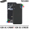 SAMSUNG S20 G980F / S20 5G G981B - TAPA TRASERA COMPATIBLE HQ CON LENTE - NEGRO