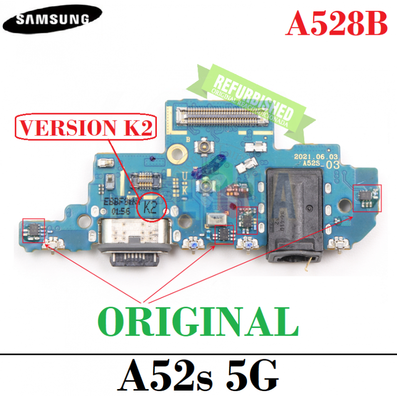 SAMSUNG A52s 5G A528B A528 - PLACA DE CARGA ORIGINAL REFURBISHED - K2