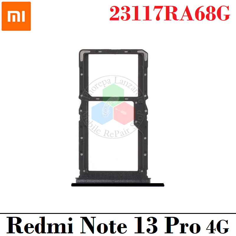 Xiaomi Redmi Note 13 Pro 4G 2023 23117RA68G - BANDEJA DUAL SIM + MICRO SD negro