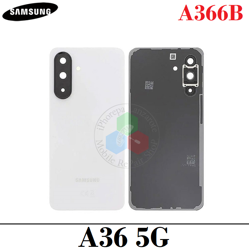 Samsung A36 5G SM-A366B A366 - TAPA TRASERA CON LENTE + LOGO - BLANCO