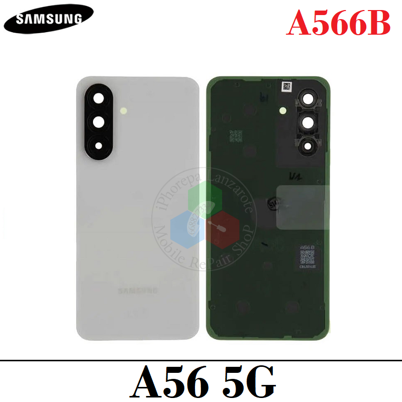 Samsung A56 5G 2025 A566B A566 - TAPA TRASERA CON LENTE + LOGO - BLANCO