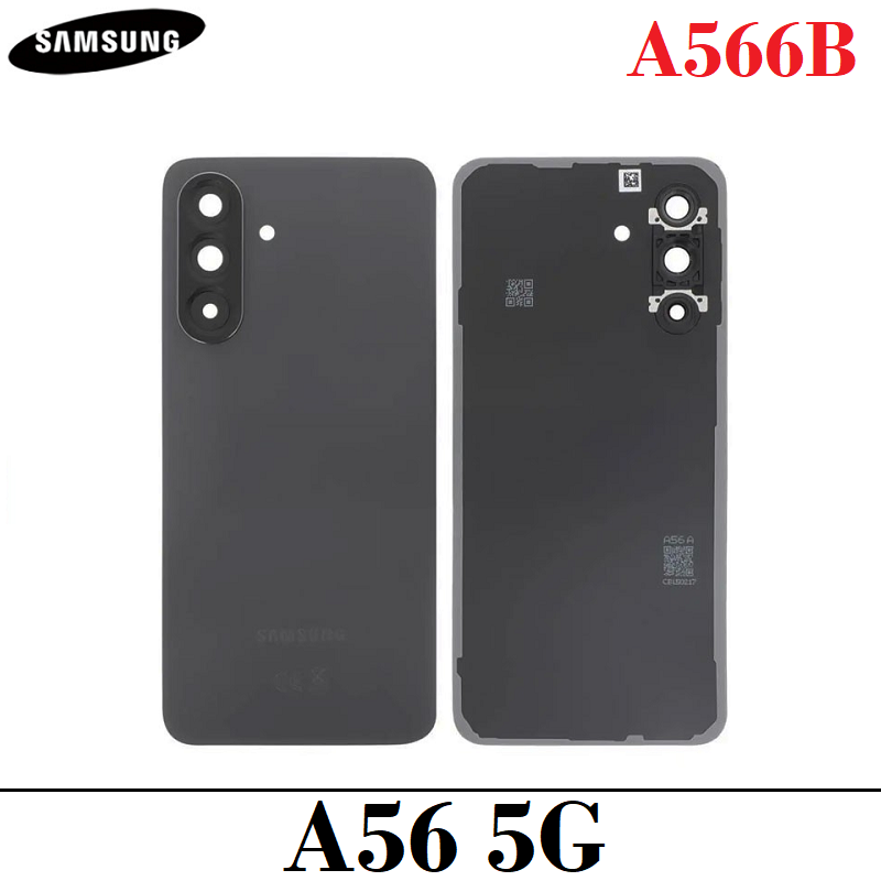 Samsung A56 5G SM-A566B A566 - TAPA TRASERA CON LENTE + LOGO - NEGRO