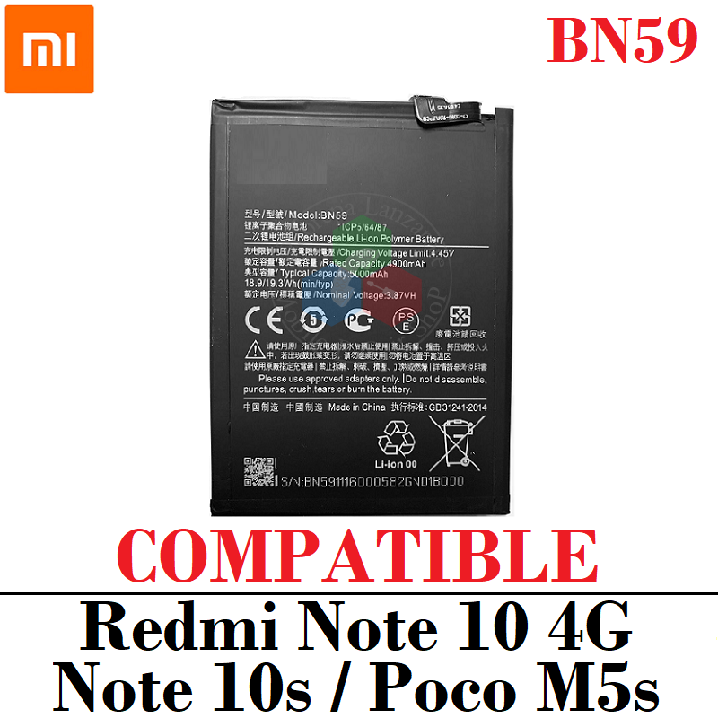 Redmi Note 10 4g / Note 10s / Poco M5s - BN59 - BATERIA COMPATIBLE SIN LOGO