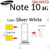 SAMSUNG Note 10 4G 2019 N970F N970 - BANDEJA dual SIM BLANCO silver