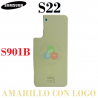 Samsung S22 5G 2022 S901B S901 - TAPA TRASERA de cristal CON LOGO - AMARILLO CREMA
