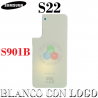 Samsung S22 5G 2022 S901B S901 - TAPA TRASERA de cristal CON LOGO - BLANCO