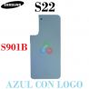Samsung S22 5G 2022 S901B S901 - TAPA TRASERA de cristal CON LOGO - AZUL
