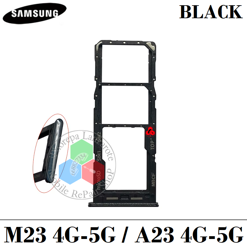 SAMSUNG M23 4G M235F / M23 5G 2022 M236B M236 / A23 4G A235F / A23 5G A236B - Bandeja Sim + MICRO SD - Negro