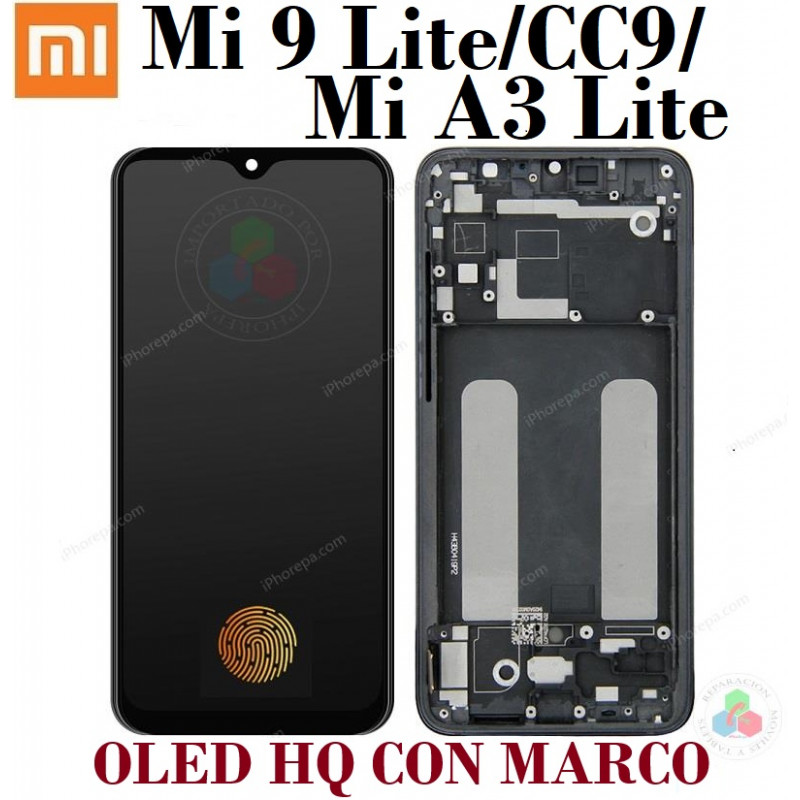 Xiaomi Mi 9 Lite 4G 2019 M1904F3BG / Mi9 LITE / CC9 / Mi A3 Lite - PANTALLA OLED HQ CON MARCO NEGRO