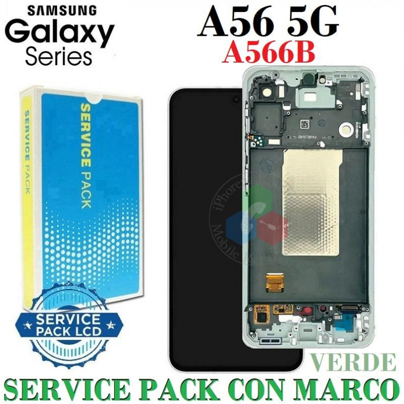 Samsung A56 5G 2025 A566B A566 - Pantalla Service pack con marco - VERDE