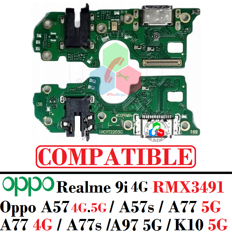 Oppo A57 4G / A57 5G / A57s / A76 / A77 5G / A77 4G / A77s / A96 4G / A97 5G / K10 5G / Realme 9i 4G RMX3491 - PLACA DE CARGA CO