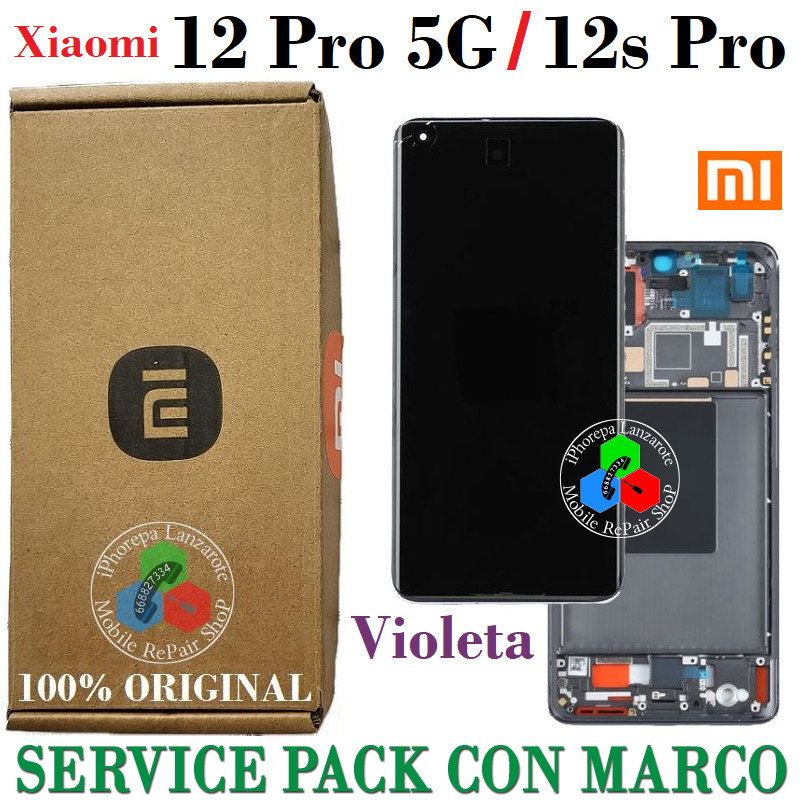 Xiaomi 12 Pro 5G 2022 2201122G / mi 12 Pro / 12s PRO 2201122G - PANTALLA SERVICE PACK MARCO VIOLETA
