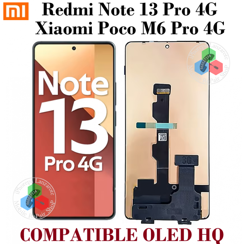 Xiaomi Redmi Note 13 Pro 4G / Xiaomi Poco M6 Pro 4G - PANTALLA OLED HQ SIN MARCO