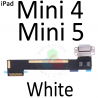 iPad Mini 4 A1538 / A1550 / Mini (5ª Gen) A1538 / A1550 / A2133 / A2124 - flex de carga BLANCO