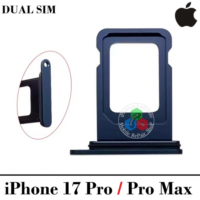 iPhone 17 Pro 5G 2025 A3523 / iPhone 17 Pro Max 5G 2025 A3526 - BANDEJA DUAL SIM - AZUL MEDIANOCHE