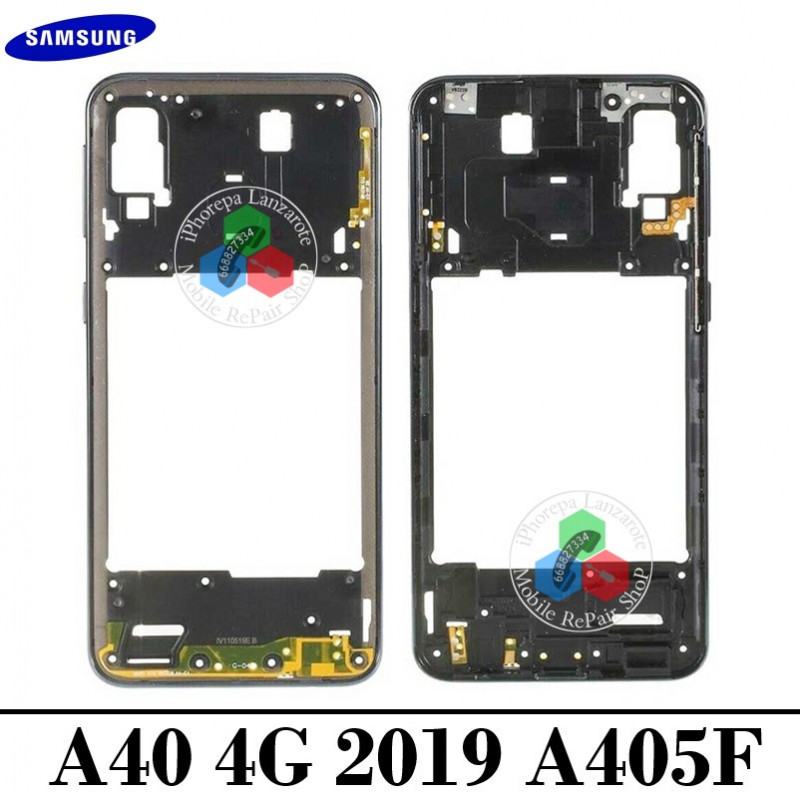 SAMSUNG A40 4G 2019 A405 A405F - CHASIS MARCO MEDIO BISEL NEGRO