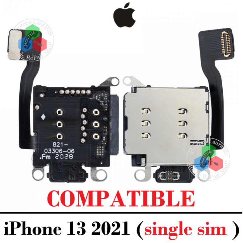 iPhone 13 2021 A2633 - LECTOR SIM READER ( SINGLE SIM ) - COMPATIBLE