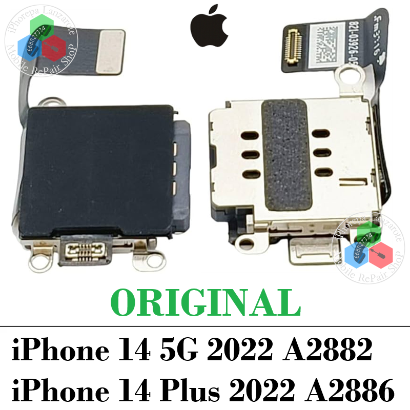 iPhone 14 5G 2022 A2882 / iPhone 14 Plus 2022 A2886 - LECTOR SIM READER ( SINGLE SIM ) - ORIGINAL