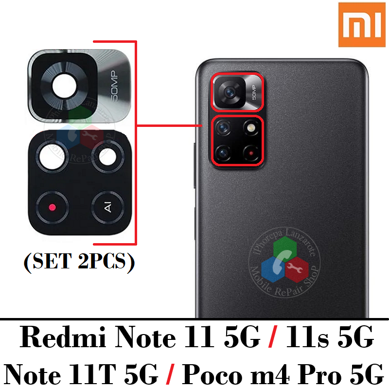 Xiaomi Redmi Note 11s 5G / Note 11 5g / Note 11T 5G / Poco M4 Pro 5G - lente CRISTAL DE CAMARA SET 2PCS