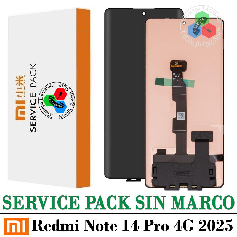 Xiaomi Redmi Note 14 Pro 4G 2025 24116RACCG - PANTALLA SERVICE PACK SIN MARCO