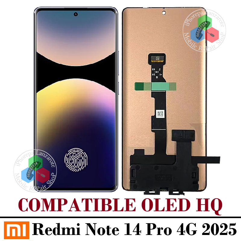 Xiaomi Redmi Note 14 Pro 4G 2025 24116RACCG - PANTALLA OLED HQ SIN MARCO
