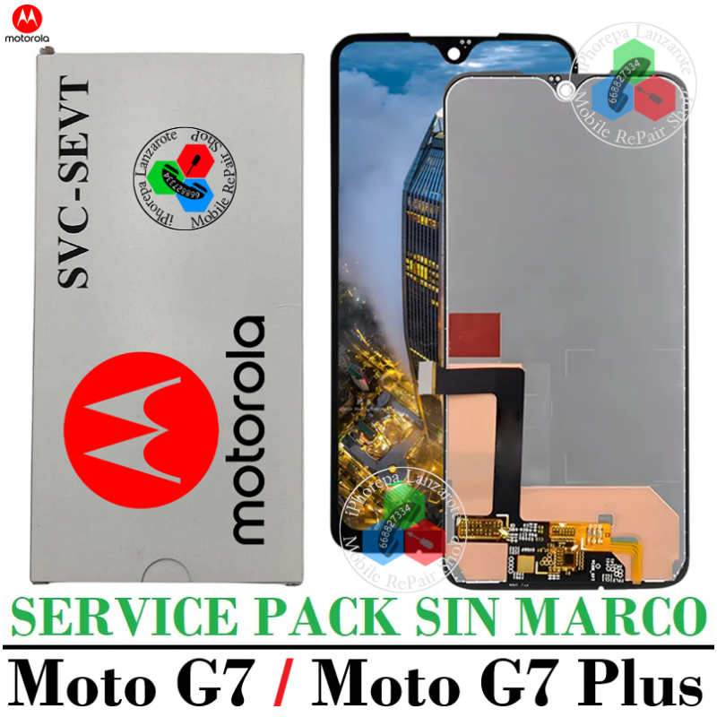Motorola Moto G7 XT1962 / XT1962-4 /  XT1965 - G7 Plus - pantalla service pack sin marco