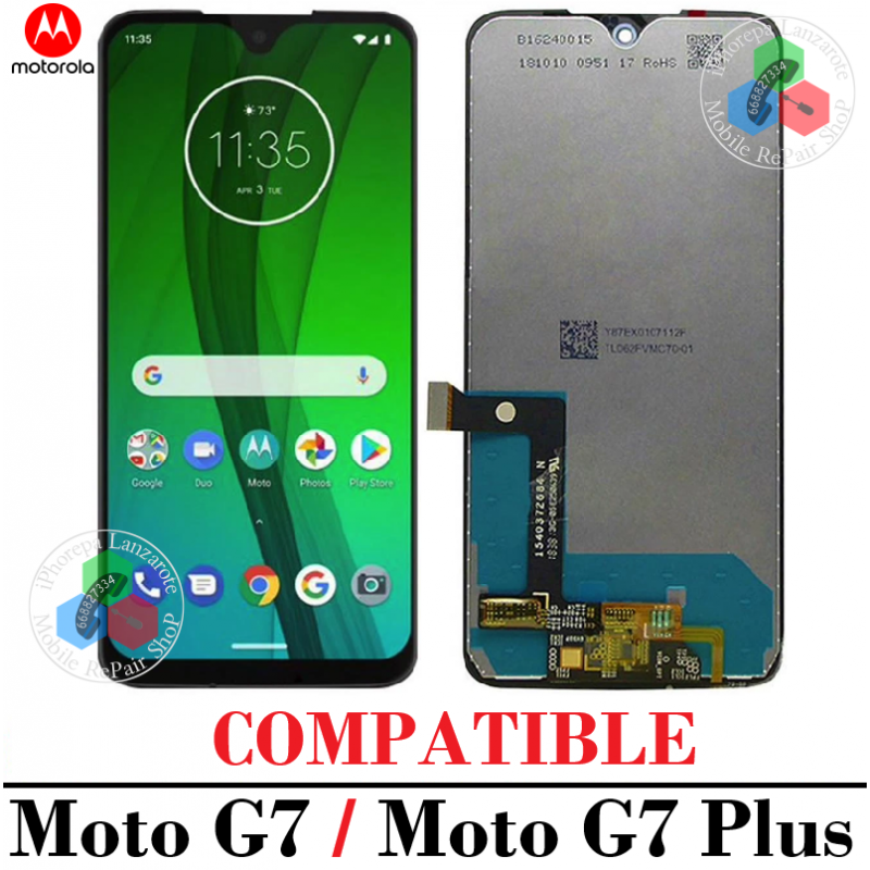 Motorola Moto G7 XT1962 / XT1962-4 /  XT1965 - G7 Plus - pantalla COMPATIBLE sin marco