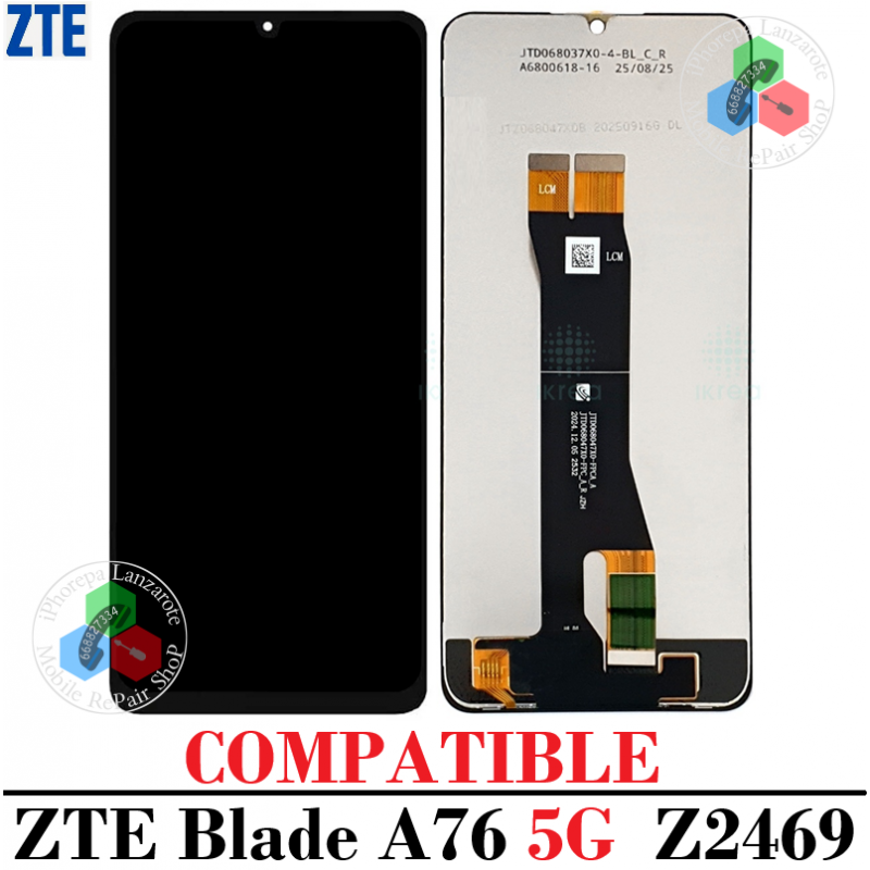 ZTE A76 5G 2025 z2469 Z2469N - PANTALLA compatible SIN MARCO