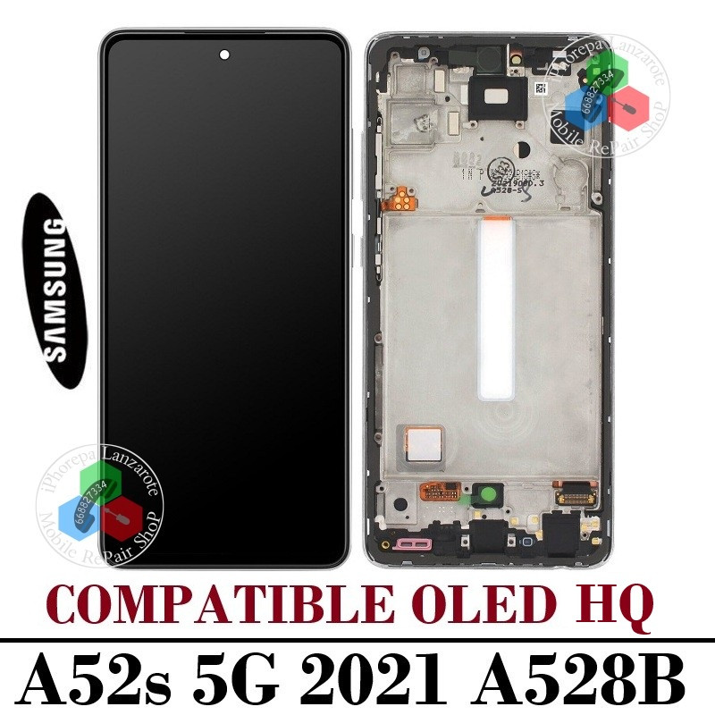 Samsung A52s 2021 5G A528F / A528B A528 - Pantalla OLED HQ con marco NEGRO