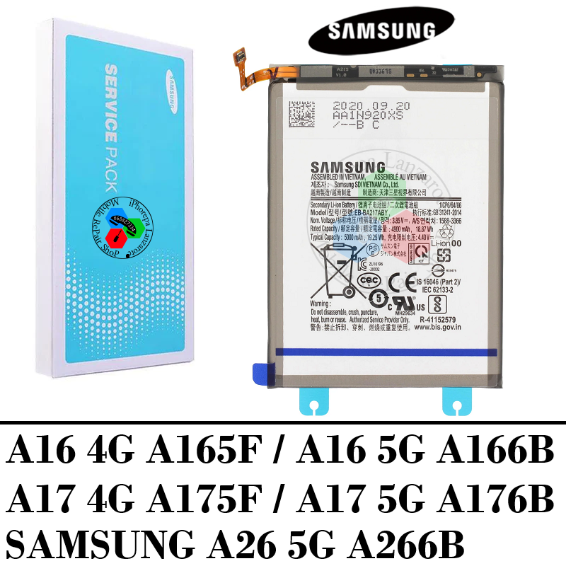 Samsung A16 4G 2024 A165F / A16 5G A166B / A17 4G A175F / A17 5G A176B / A26 5G A266BB - BATERIA ORIGINAL SERVICE PACK