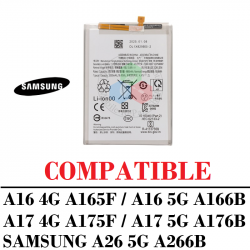 Samsung A16 4G 2024 A165F / A16 5G A166B / A17 4G A175F / A17 5G A176B / A26 5G A266B - BATERIA COMPATIBLE SIN LOGO
