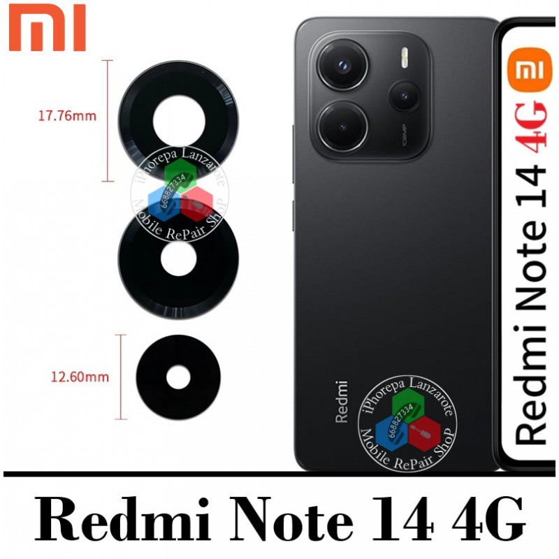 Xiaomi Redmi Note 14 4G 2025 24117RN76G - LENTE CRISTAL DE CÁMARA ( SET 3 PCS )